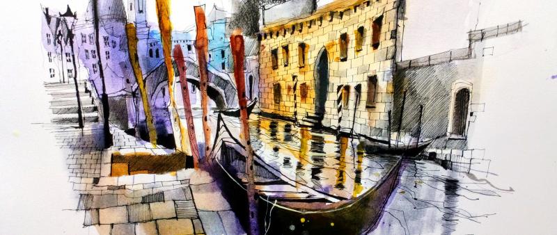 Live online workshop: A quick sketch of Venice (Warm up)