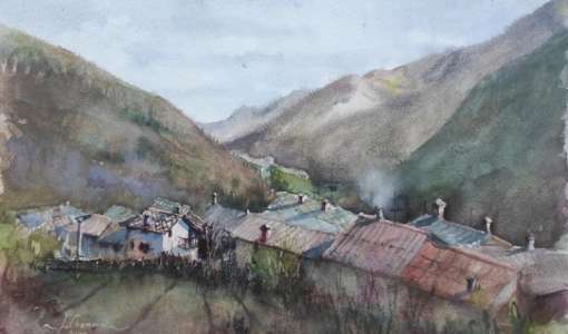 Watercolor painting weekend, Usseaux, Italy