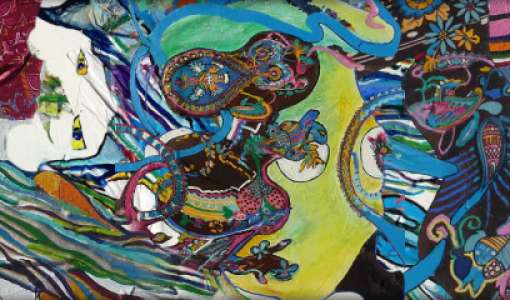 Abstract Painting: Fashion Textiles Collage