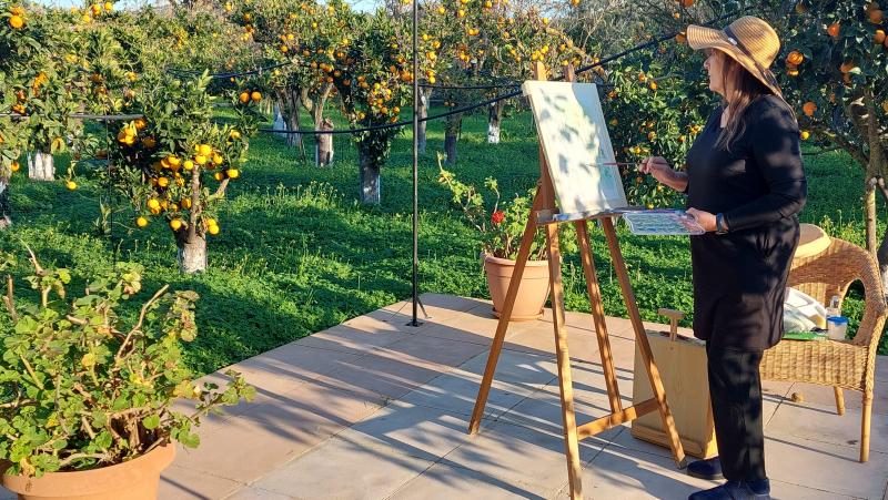 Painting and Walking on Chios island Greece