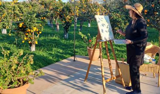 Painting and Walking on Chios island Greece
